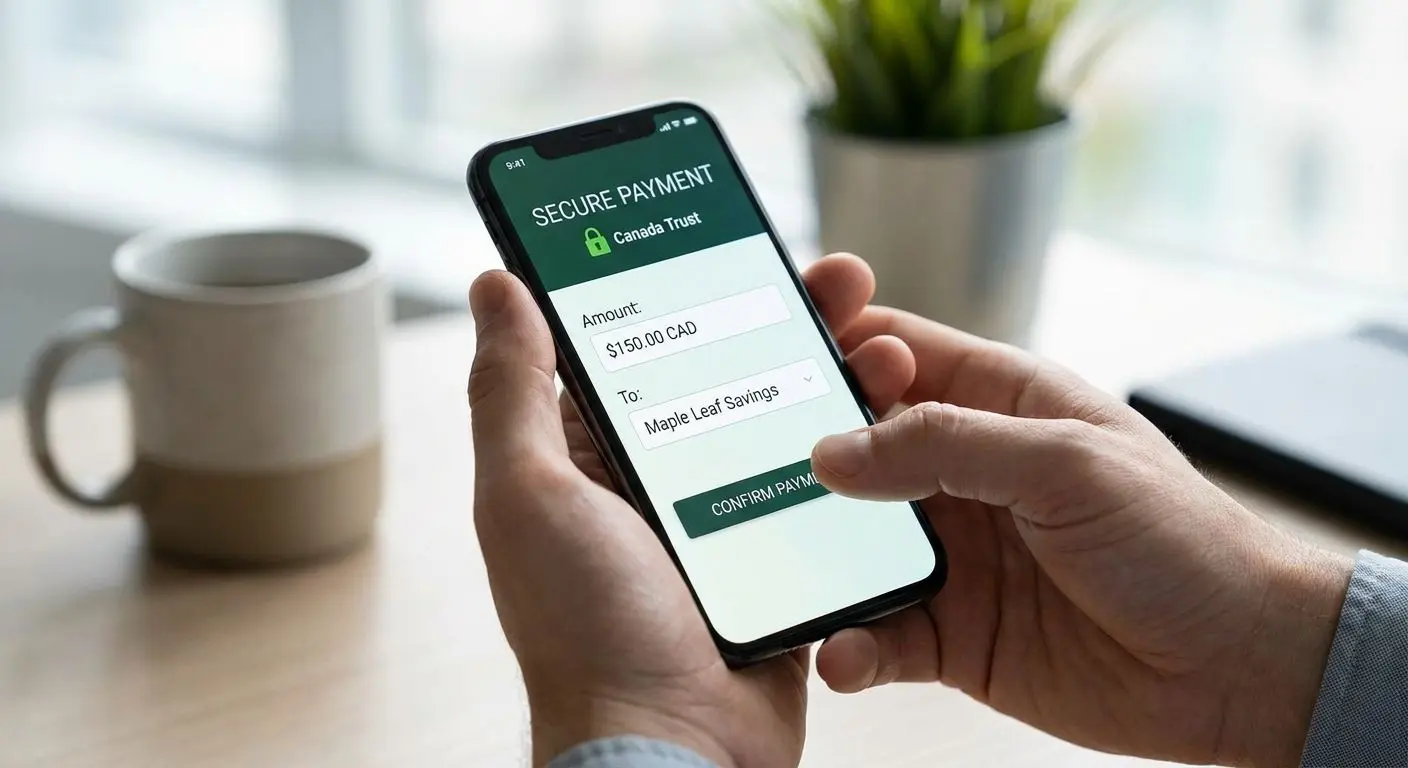 Mobile deposit process on smartphone with secure payment form