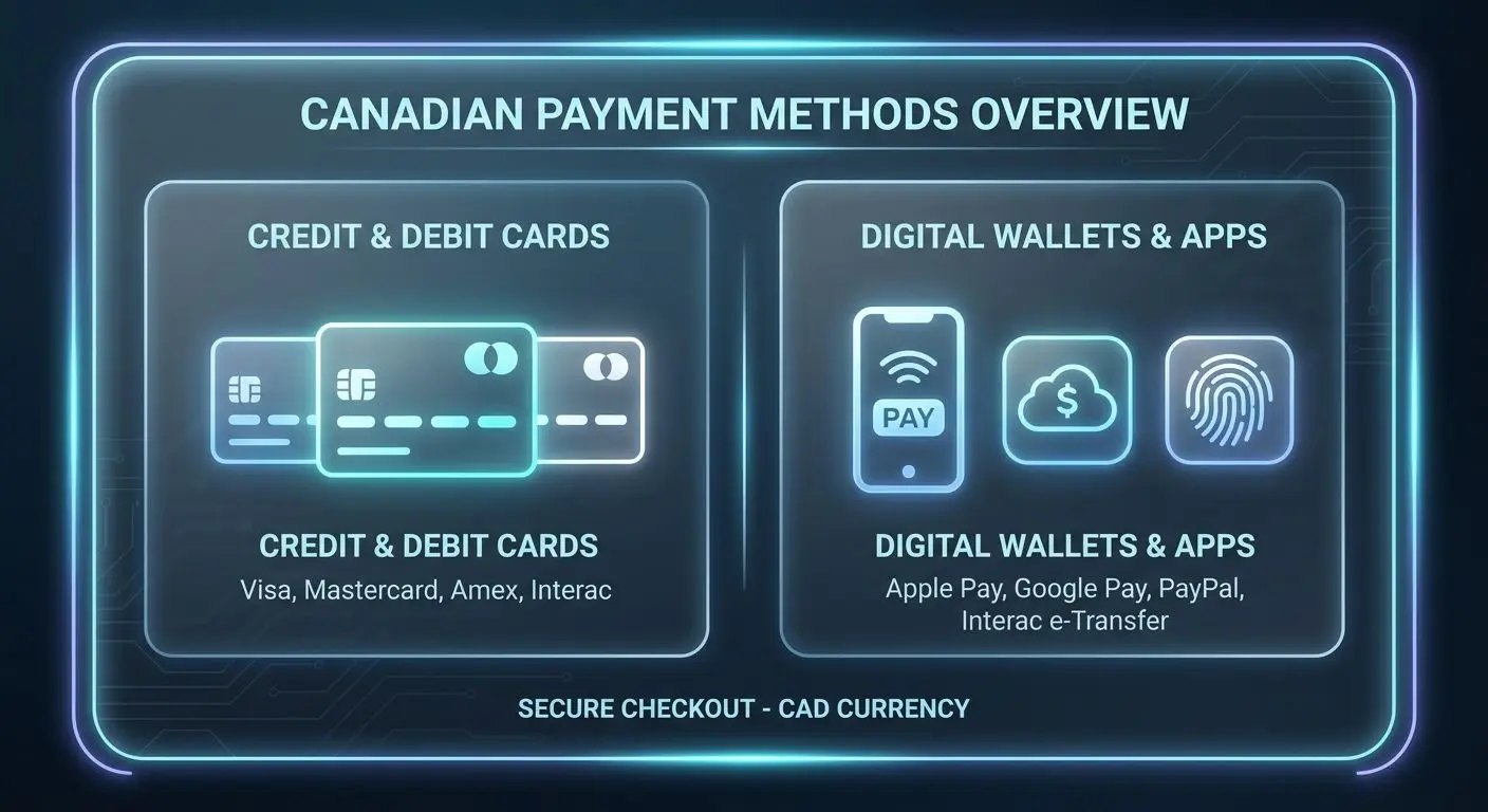 Overview of deposit methods including cards and e-wallets