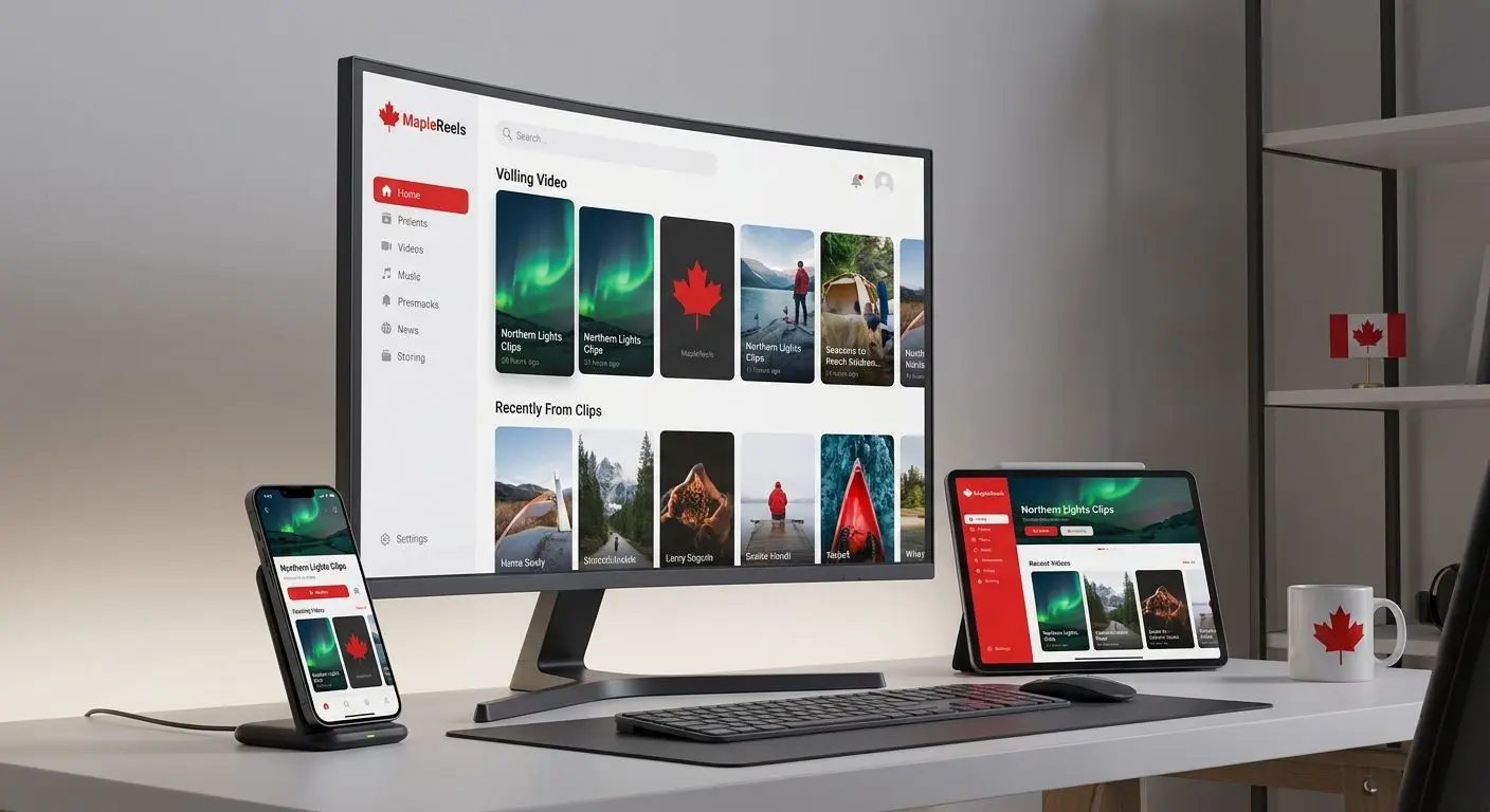 Megaways-style games displayed on desktop, phone, and tablet for Canadian players