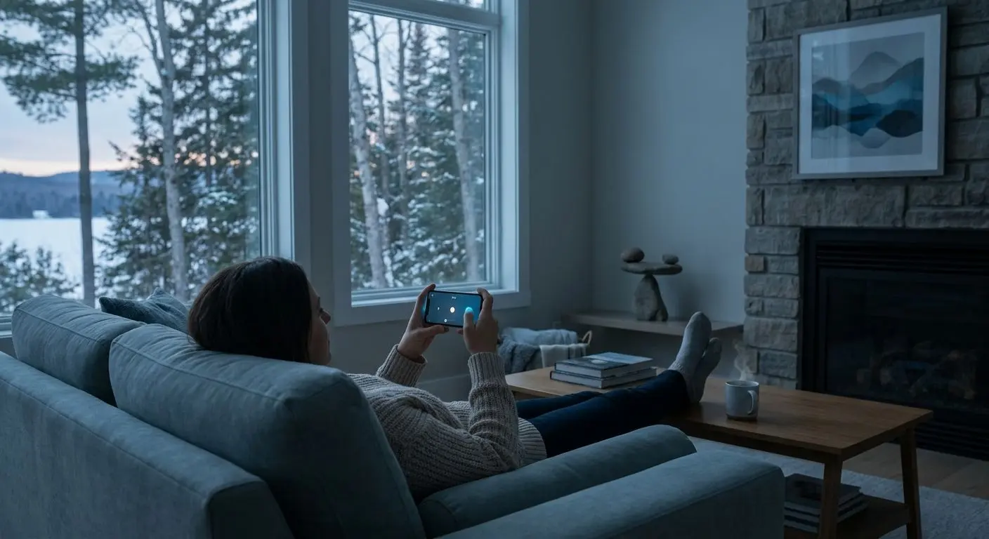 Relaxed adult enjoying safe online play on mobile in Canada