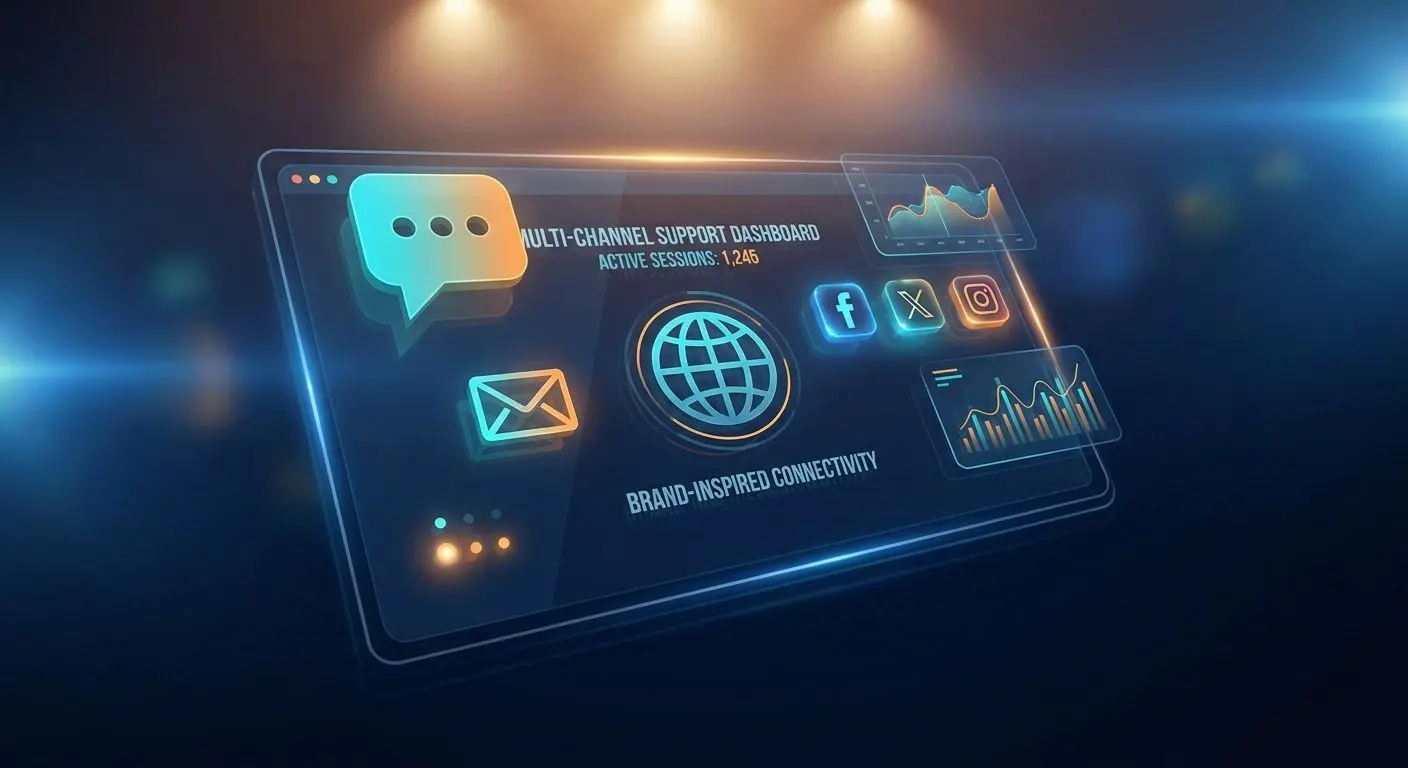 Support contact options including live chat email and social channels