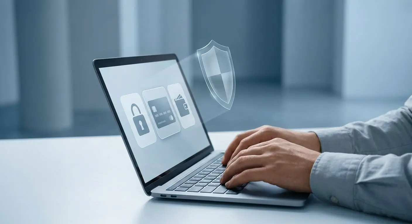 Secure online payment process illustration for account transactions